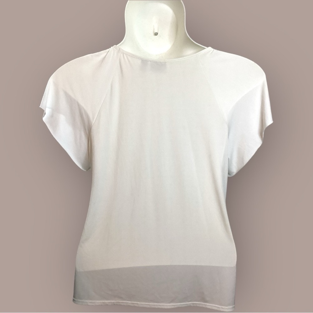 Kim Rogers White Layered Ruffle Blouse, Plus Size 2X - Picture 2 of 8